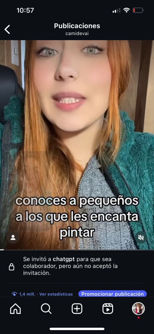 Captura de video viral de Cami con 1.4M de vistas