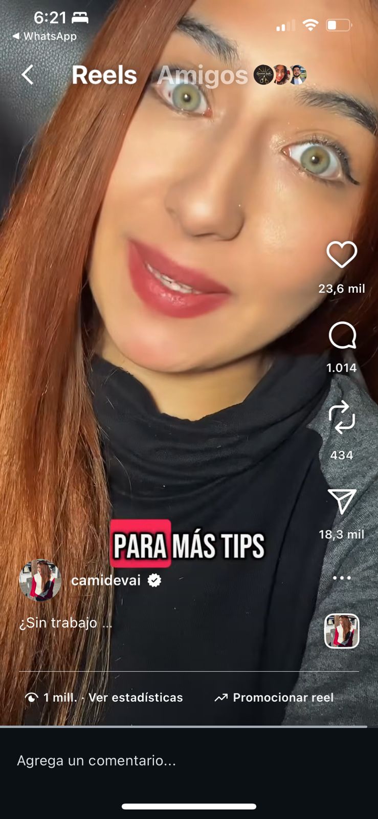 Video viral de Cami de julio con 1M de visualizaciones